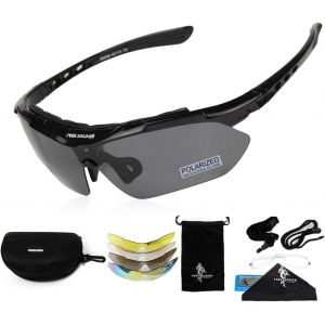 Tianyi-Lunettes Homme De Cyclisme Lunettes Anti-Uv400 Tactiques Militaires 5 En 1 Lunette Peche Pour Vtt Airsoft Course À Pied, Conduite, Sports De Plein Air - Neuf