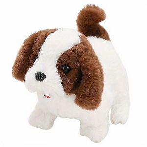 Jouet &eacute;lectronique en peluche pour chien et lapin, simulation &eacute;lectrique, pouvant marcher, aboyer et hocher la t&ecirc;te-Corgi - Neuf