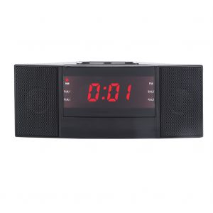 HJLIAN Reveil numerique LED AM/FM, buzzer, radio, snooze, minuterie de sommeil avec chargement USB - Neuf