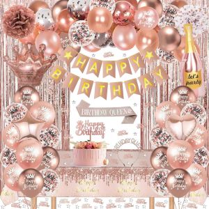Ayuhr-Décorations D'anniversaire Rose - Neuf
