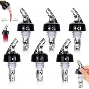 Checarzhn--No1-Lot De 6 Becs Verseurs De Bouteilles - 4 Cl - Doseur De Bar - Doseur De Spiritueux - Bec Verseur Automatique Pour Vin, Cocktail, Maison, Bar Et Boissons - Neuf