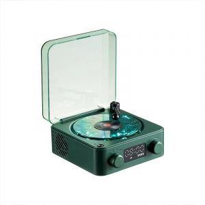 Haut-parleur de platine rétro avec bruit blanc, sans fil, Bluetooth, lecteur de disque vinyle, son stéréo, effet de lampe de Projection RGB-Dark Vert - Neuf