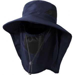 Chapeaux De Pêche Pour Hommes Femmes,Chapeau Randonnée Avec Protection Cou Visage Chapeau De Soleil De Upf 50+ Pliable Chapeaux De Safari Bucket Hat-Sangle De Menton Réglable.[Z208] - Neuf