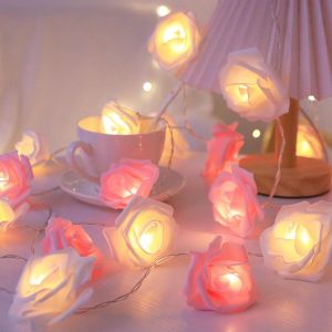 KAL-Guirlande Lumineuse Rose - 6 M - 40 Led - Fonctionne Avec Piles - Pour Chambre À Coucher, Mariage, Saint-Valentin - Décoration Florale - Neuf
