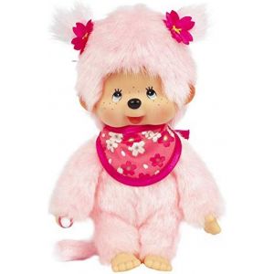 KALANKA-Bandai - Monchhichi - Peluche - Pinky Sakura Rose 20 cm - 24289 - Neuf