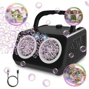 KAKYL-Panacare Machine À Bulles Professionnelle,Portable 20000+Bulles/Minute,26 Trous Gratuite Incluse,Jouet Pour Enfants/Mariage/Anniversaire/Fête De Noël - Neuf