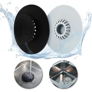 SEPT-Bouchon Evier Cuisine 2 Pcs,Bouchon Baignoire Universel 10.8 cm,Bouchon de Vidange en Silicone,Attrape Cheveux Douche,Filtre Evier De Cuisine pour Douche, Baignoire, Lavabo - Neuf