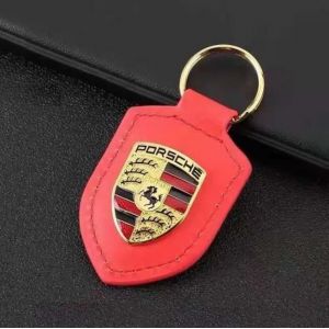 Porte cl&eacute; Porsche en cuir Rouge - Neuf