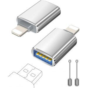 KALANKA-Adaptateur Lightning vers USB, Câble Lightning Mâle vers USB Femelle pour iPhone 14 13 12 11 Pro Max, Adaptateur OTG iPhone pour avec Clé USB, Souris, Clavier, Concentrateur, Appareil Photo - Neuf