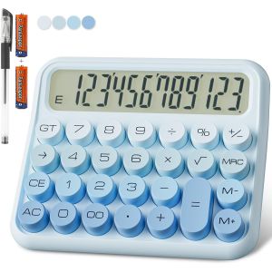 Calculatrice m&eacute;canique 12 Chiffres,&eacute;cran LCD Extra Large de 5 Pouces,Calculatrice de Bureau &agrave; Piles,Gros Boutons faciles &agrave; Presser,&eacute;cran inclinable &agrave; 15&deg; pour Les Enfants.[V4] - Neuf