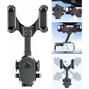 Support De Téléphone Pour Voiture, Support De Rétroviseur, Support De Navigation Réglable, Support De Téléphone Portable Universel Rotatif Et Rétractable À 360° - Neuf