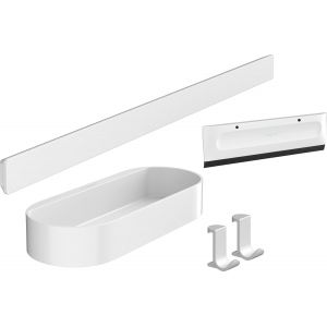 hansgrohe WallStoris - Support douchette, Support douche réglagle, Accessoire salle de bain sans percage, Accessoire Douche, Noir mat, 27917670 - Neuf