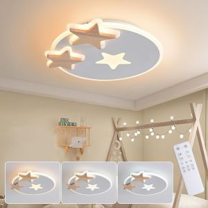 Lampe De Plafond Led &Eacute;toile, Plafonnier Led 32Cm 3000K - 6000K, Dimmable Avec T&eacute;l&eacute;commande 3000K - 6000K, Blancs Modernes Lampes De Plafond Pour Enfants, Chambre - Neuf