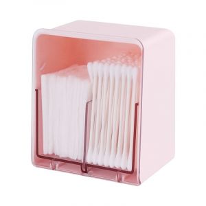 Boîtes de rangement pour poudre, cotons-tiges, fil dentaire rond, avec 2 compartiments, pour rangement de comptoir de salle de bain - Neuf