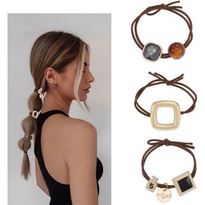 Kal-Lot De 3 Chouchous Élastiques À Cheveux Avec Perles Pour Femmes Et Filles Motif Léopard - Neuf