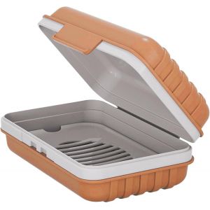 Porte-savon de voyage étanche avec couvercle, étui à savon portable pour voyage, camping, extérieur, salle de sport, salle de bain, orange - Neuf