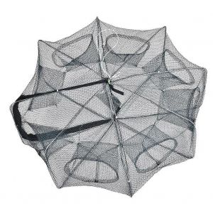 Crabe Pliable Crevettes Poissons Écrevisses Filet Piège Coulé Cage De Trempage Pour La Pêche Verte (8 Trous) - Neuf