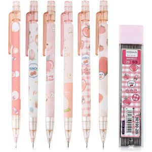 Checarzhn--No1-Lot De 6 Porte-Mines Hb 0,5 Mm ¿ Porte-Mines Roses Rechargeables Pour Architecture ¿ Pour Filles, Étudiants, Art, École, Dessin, Écriture, Croquis - Neuf