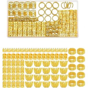 Gjhgf-110 Pcs Bijoux Cheveux Tresse Dor&eacute;, Bijoux De Cheveux Bague Cheveux Tresse Bijoux De Tresse De Cheveux Dreadlocks De Cheveux En Aluminium Bijoux Cheveux Dor&eacute; Pour Femmes Hommes - Neuf