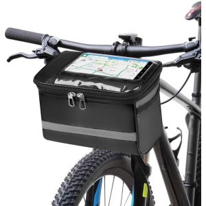 Kalanka-Sacoche De Guidon Noir, Sac Avant De Vélo Étanche, Pochette Velo Portable, Sacoche Guidon Pour Cyclisme, Camping, Téléphones Portables - Neuf