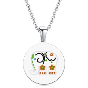 Kal-Collier Pour Filles, Collier Cadeau Bijoux Pendentif Lapin Papillon &Eacute;l&eacute;phant Paresseux Ange Tortue Flamant Coccinelle Dauphin Girafe Panda Abeille Koala Licorne - Neuf