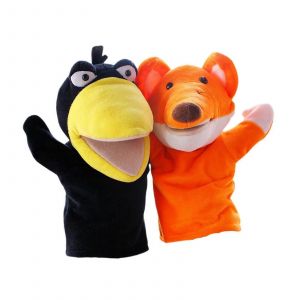 Marionnettes &iquest;&iquest; main d'animaux (lot de 2) en peluche douce pour spectacles, th&iquest;&iquest;atre et contes pour enfants d'age pr&iquest;&iquest;scolaire - Neuf