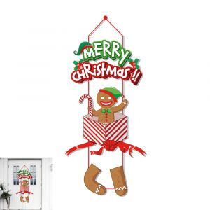 Ensemble de d&eacute;corations de porte de No&euml;l pour la maison et les f&ecirc;tes - Panneaux en bois &agrave; monter soi-m&ecirc;me avec corde - Neuf