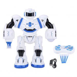 Robot de combat telecommande pour enfant, capteur de gestes, eclairage electronique, jouet cadeau (bleu) - Neuf