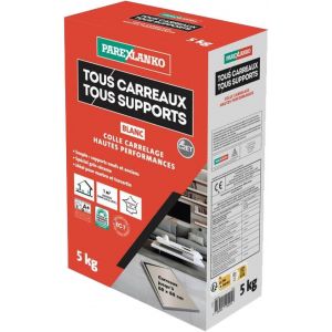 Colle carrelage Tous Carreaux Tous Supports Blanc Neuf et rénovation Spécial grès cérame Adhérence haute performance 5kg - Neuf