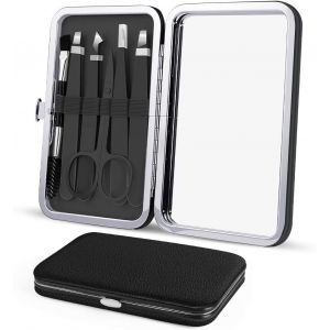 KALANKA-Flintronic 6 Pièces Kit de Pince a Epiler, Pince à Sourcils de Précision Professionnelle, Pincettes Acier Inoxydable avec Étui, Portable, pour Enlèvement des Points Noirs, Poils Incarnés, Cil - Neuf