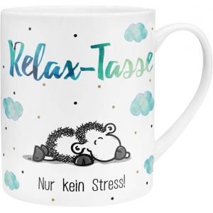 Eryi-45755 - Tasse Xl - Motif « Relax » - Grande Tasse En Porcelaine - 60 Cl - Avec Inscription En Allemand - Cadeau Pour Petit Ami, Petite Amie - Neuf