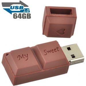 Clé USB 64Go Fantaisie Clef USB Chocolat 2.0 Flash Drive Stockage Mémoire Bon Cadeau - Neuf