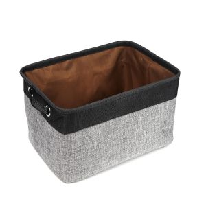 Boîtes De Rangement (38 Cm X 26 Cm X 24 Cm) En Toile Avec Poignées Pour Étagères, Vêtements, Jouets (Pliables, Gris Noir, Grand Format)-Générique - Neuf