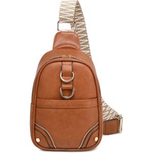 Femmes Sac À Bandoulière, Petit Sac Bandoulière Sac En Cuir Sac Banane, De La Poitrine Pack, Sac À Dos, De La Guitare, De La Ceinture De Sangle De Sac, Mode De Fanny Pack, Brun Téléphone Ce - Neuf