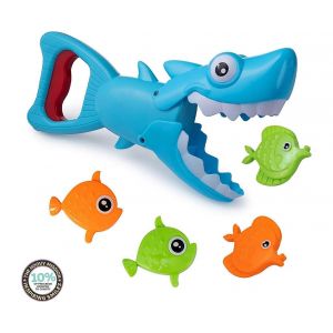 Jouet De Bain Amusant Pour Bébé, Requin, Jouet De Bain Pour Tout-Petits, Garçons Et Filles, Attrape-Requin Avec 4 Poissons Jouets Inclus - Neuf