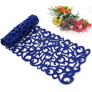 Chemin table feutre rectangulaire - 7 couleurs bleu fonc&eacute; - Minimaliste cuisine - Neuf