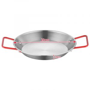 Mini Poêle Plate Antiarina En Acier Inoxydable,Ustensiles De Cuisine Pour Fruits De Mer,Marmite De Riz,Assiette À Pâtes À Salade,Marmite Chaude,20cm-Red Handle- - Neuf
