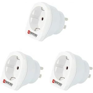JGD-Skross 1.500203-E Adaptateur Pays Europe pour USA, Paquet de 3 - Neuf