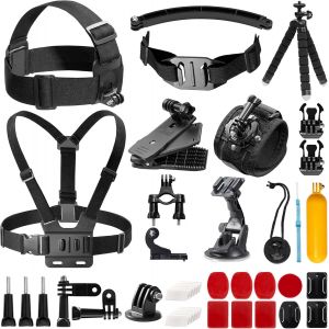Kit D'Accessoires Pour Cam&eacute;ra D'Action 42 En 1, Compatible Avec Gopro Hero10/Hero9/Hero8/Hero7, Gopro Max, Insta360, Dji Osmo Action, Apexcam, Sjcam - Neuf
