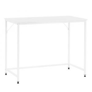 Table loft industrielle 100x50x76 cm, bureau d'ordinateur blanc moderne - Neuf