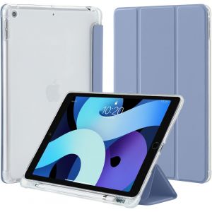 KALANKA-4UBonlife Coque pour iPad 9&iquest;&iquest;me /8&iquest;&iquest;me/7&iquest;&iquest;me G&iquest;&iquest;n&iquest;&iquest;ration 2021/2020/2019 avec Porte-Stylo, Housse de Protection L&iquest;&iquest;ger Coque Arri&iquest;&iquest;re Translucide en TPU Pochette pour iPad 10,2 Pouces, Gris Lavande - Neuf