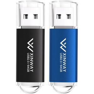 ChenQuanSarl-Memory Stick Lot De 2 Clés Usb Flash 64 Go ¿ Stockage De Données ¿ 64 Go ¿ Bleu Noir - Neuf