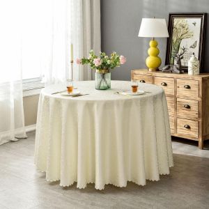 Chenquansarl-Nappe Ronde Nappes D'h&ocirc;tel Id&eacute;al Pour La Maison, Les &Eacute;v&eacute;nements, Les Conf&eacute;rences Beige Diam&egrave;tre 240 Cm - Neuf