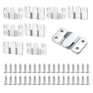 Lot de 10 supports de montage encastr&eacute;s pour meubles,connecteurs muraux en acier inoxydable - Neuf