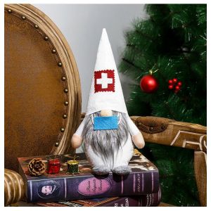 1 chapeau blanc bleu masque de d&eacute;coration de No&euml;l fournitures m&eacute;decin n - Neuf