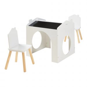 Ensemble De Table De Dessin Et 2 Chaises Pour Enfants Blanc Helloshop26 03_0009445 - Neuf