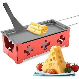 Mini Raclette Pliable 2 Personnes Antiadh&eacute;sive Rouge - Neuf