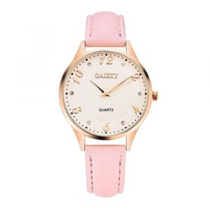 Gaiety Femmes Mode Casual Pu Cuir Montre Analogique Quartz Montre-Bracelet (Rose) - Neuf
