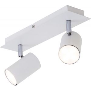 Kal-Leuchten Plafonnier Blanc Avec 2 Spots Orientables ¿ Ampoules Gu10, 40w Maximum - Neuf