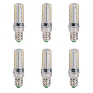 HJLIAN Lot de 6 petites ampoules LED E14 72 LED 5 W 220 V, en silicone, pour lampe de plafond, lampe de table, pour chambre a coucher, lumiere chaude - Neuf